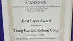 Dung Bui - Best paper award in CANS 2025